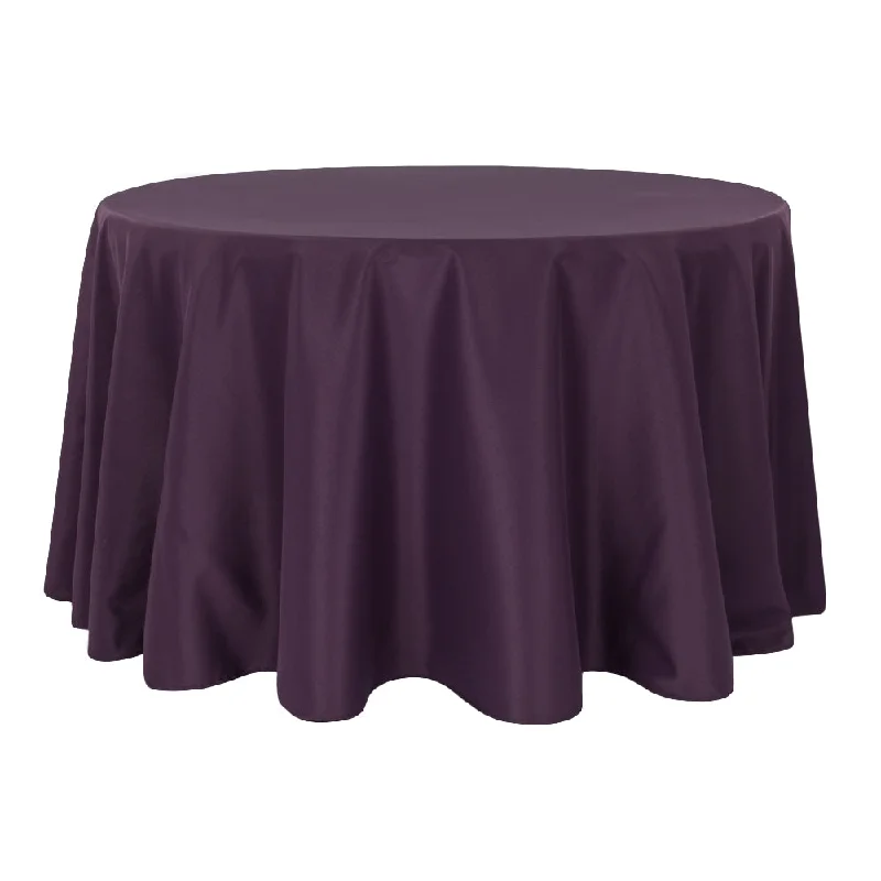 Polyester 120" Round Tablecloth - Eggplant/Plum