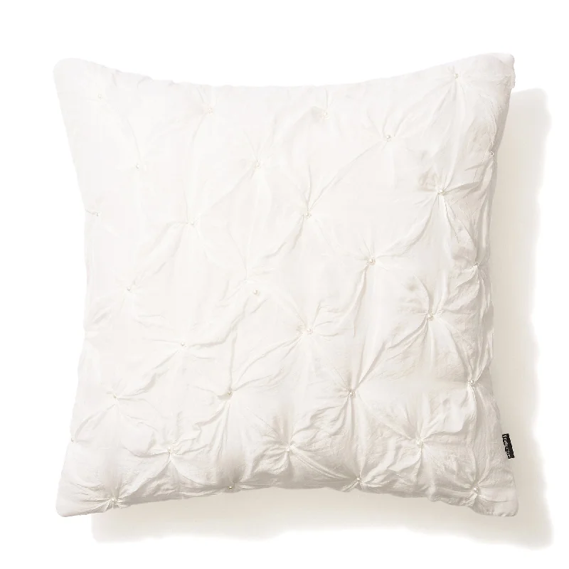 Smocking Pearl Cushion Cover 450 x 450 White