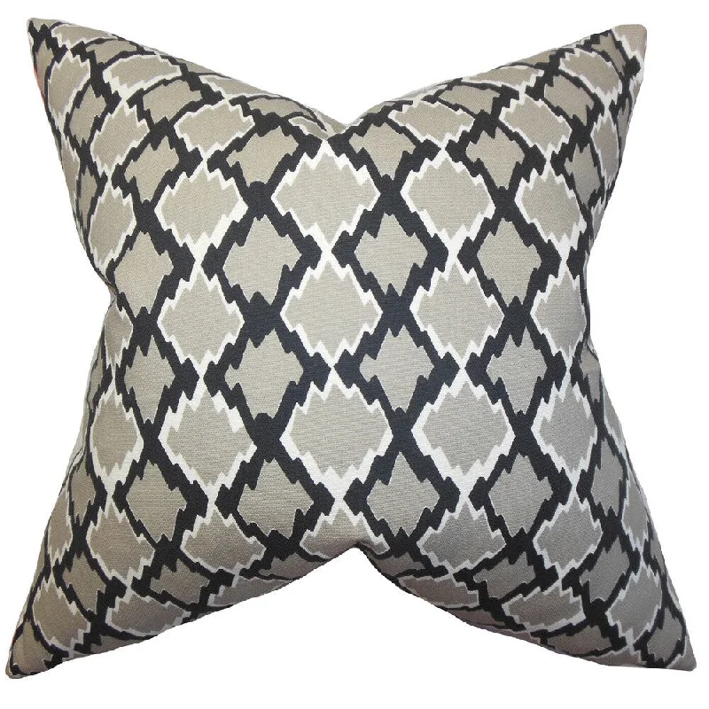 Welcome Geometric Euro Sham Gray