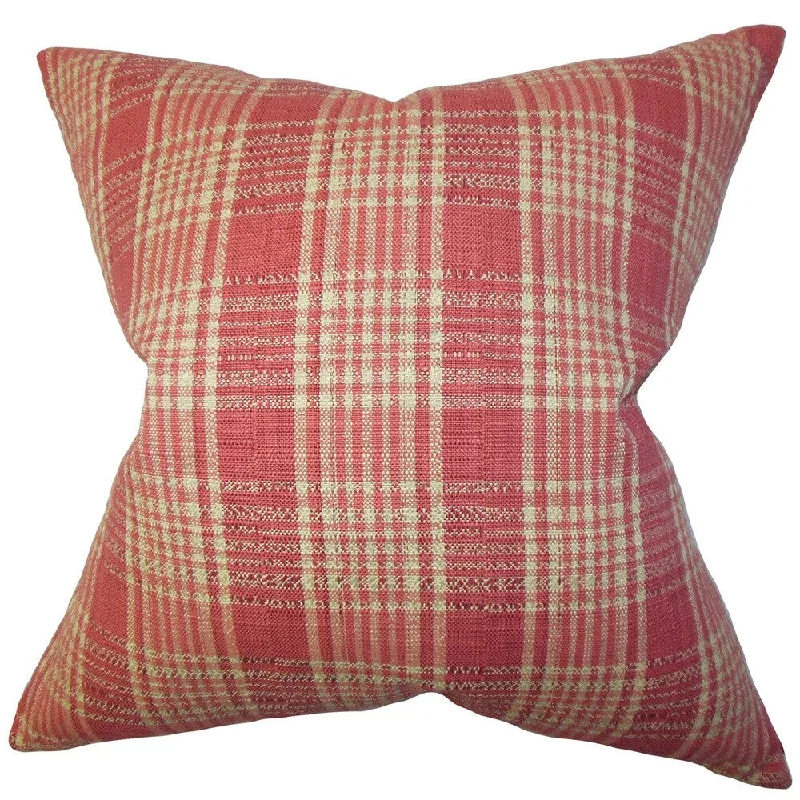 Indre Plaid Euro Sham Red