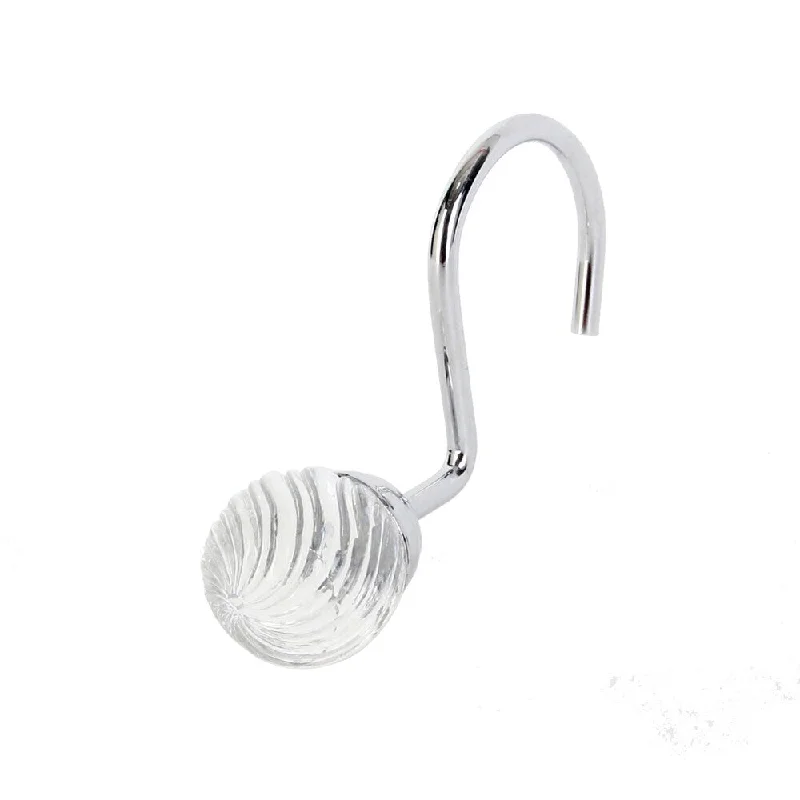 Elisha Textured Globe Shower Curtain Hooks - Clear/Chrome