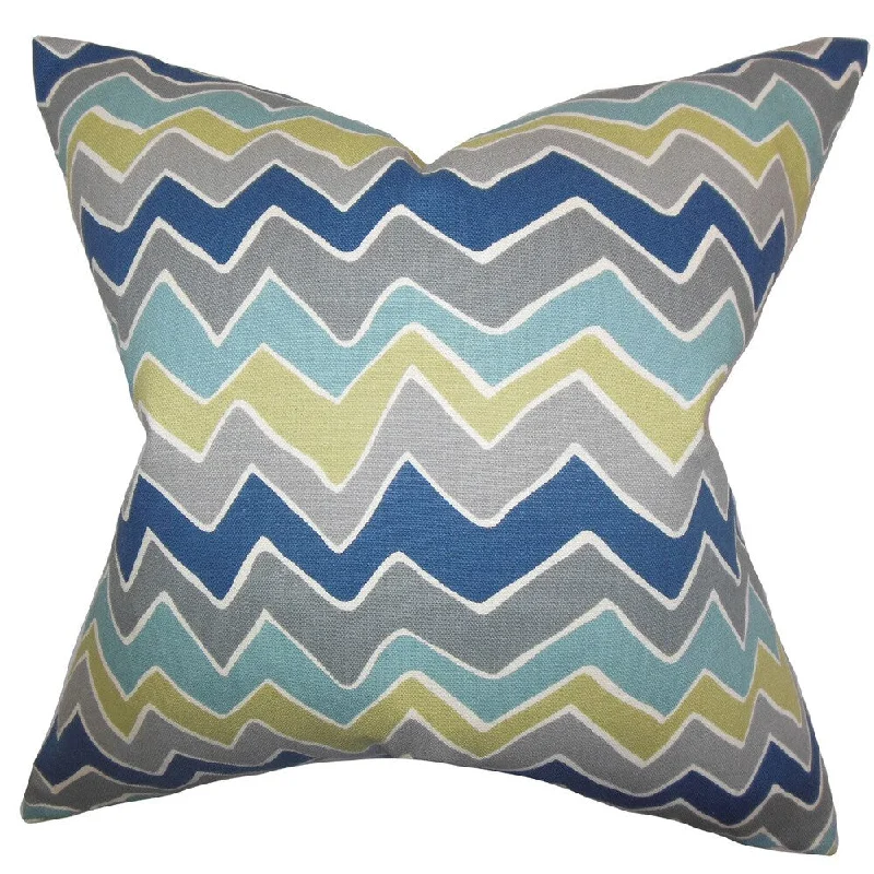 Achsah Zigzag Euro Sham Gray Blue