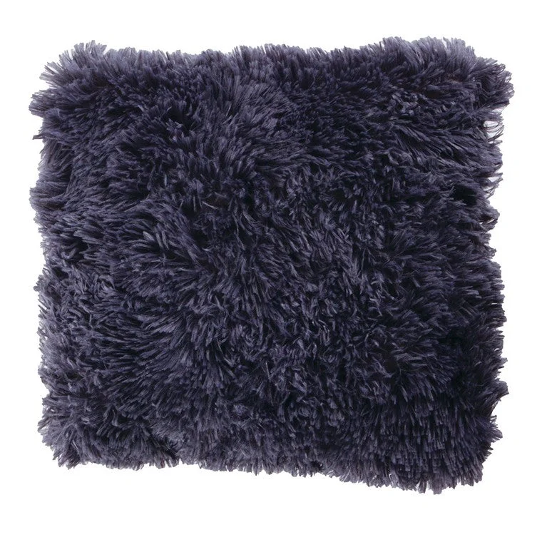 H&G Shaggy Fleece Cushion, Charcoal, 40x40cm