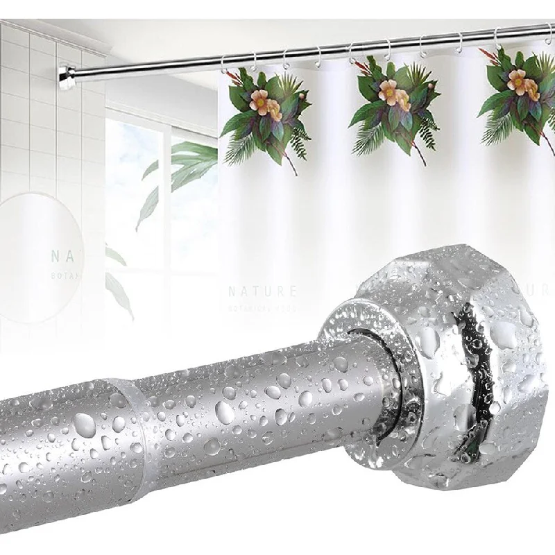 Shower Curtain Rod, Silver Adjustable Spring Tension Curtain Rod