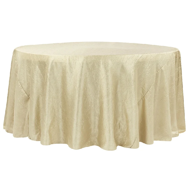 Crushed Taffeta 120" Round Tablecloth - Champagne