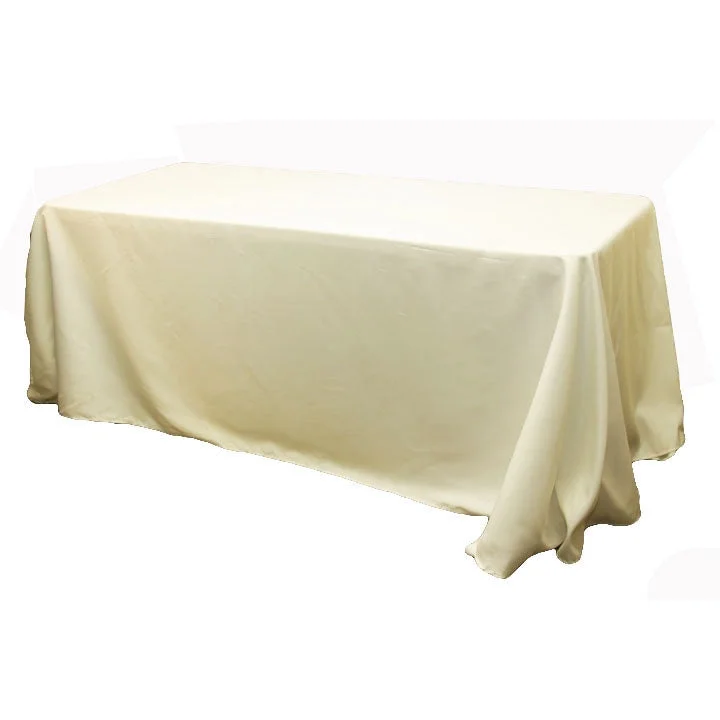 90"x156" Rectangular Oblong Polyester Tablecloth - Ivory