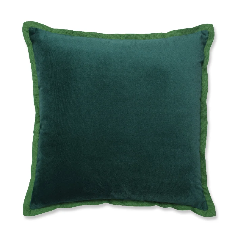 Indoor Christmas Velvet Flange Evergreen 18-Inch Throw Pillow