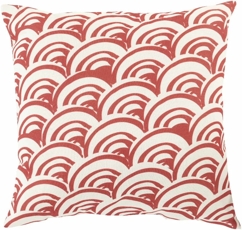 Palomoc Red Wave Pattern Accent Pillow