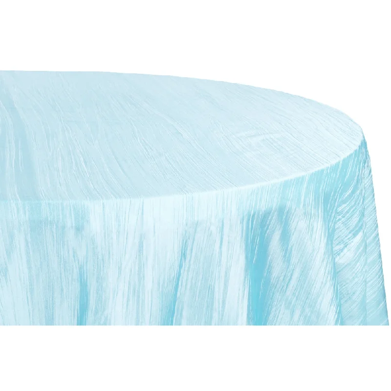 Accordion Crinkle Taffeta 120" Round Tablecloth - Baby Blue