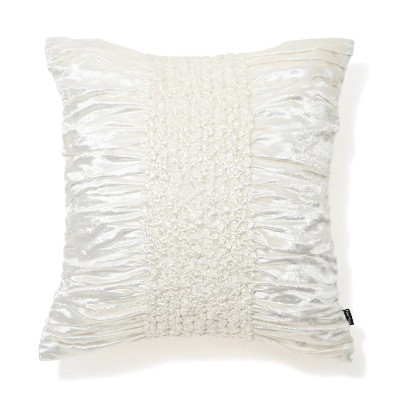 Smocking Cushion Cover 45 White