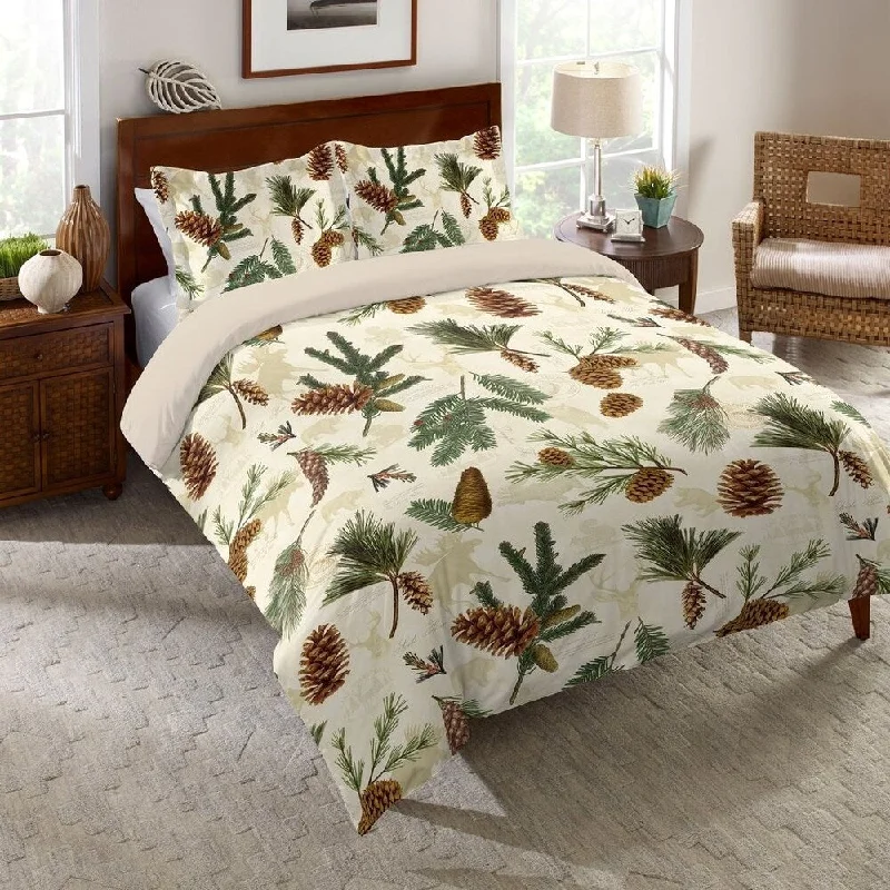 Laural Home Evergreen Pinecones Duvet Standard Sham - 20"x26"