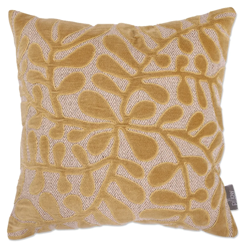 Indoor Falling Leaves Yellow 18-inch Throw Pillow