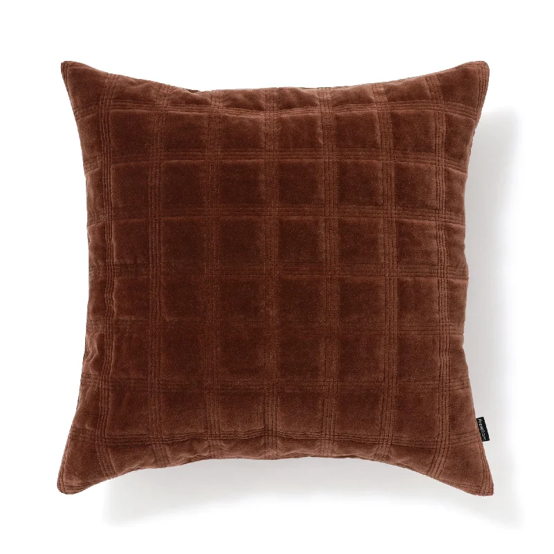 Block Quilt Cushion Cover 450 X 450 Brown