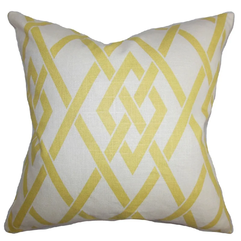 Abioye Geometric Euro Sham Yellow White