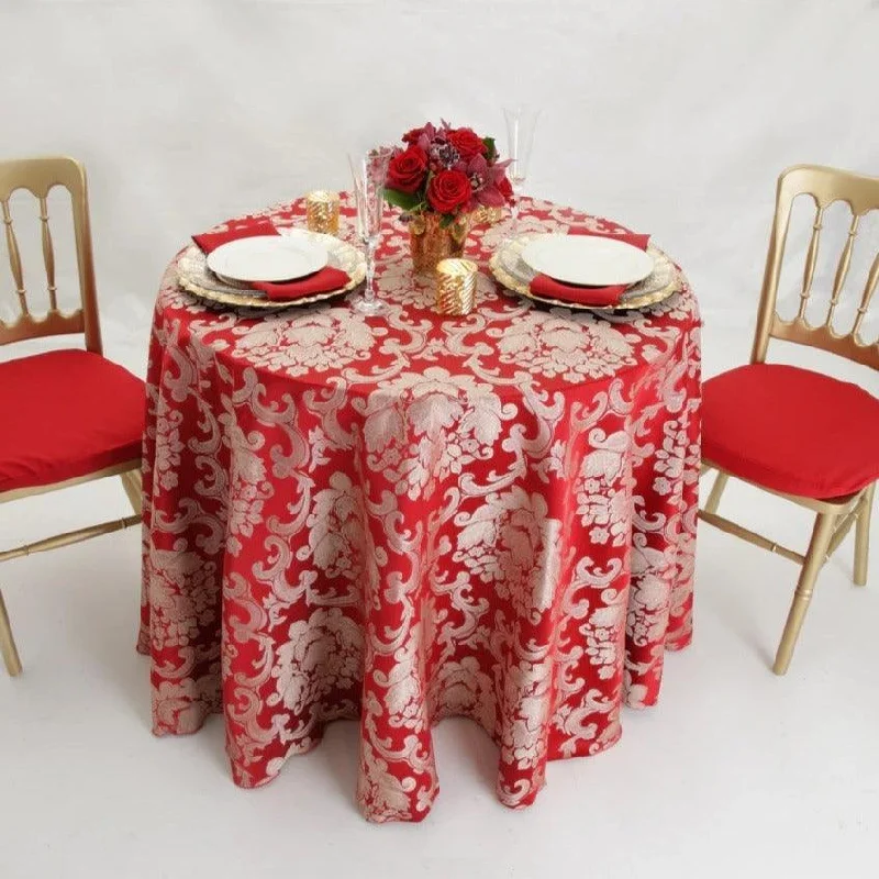 Round Ludwig Damask Tablecloth