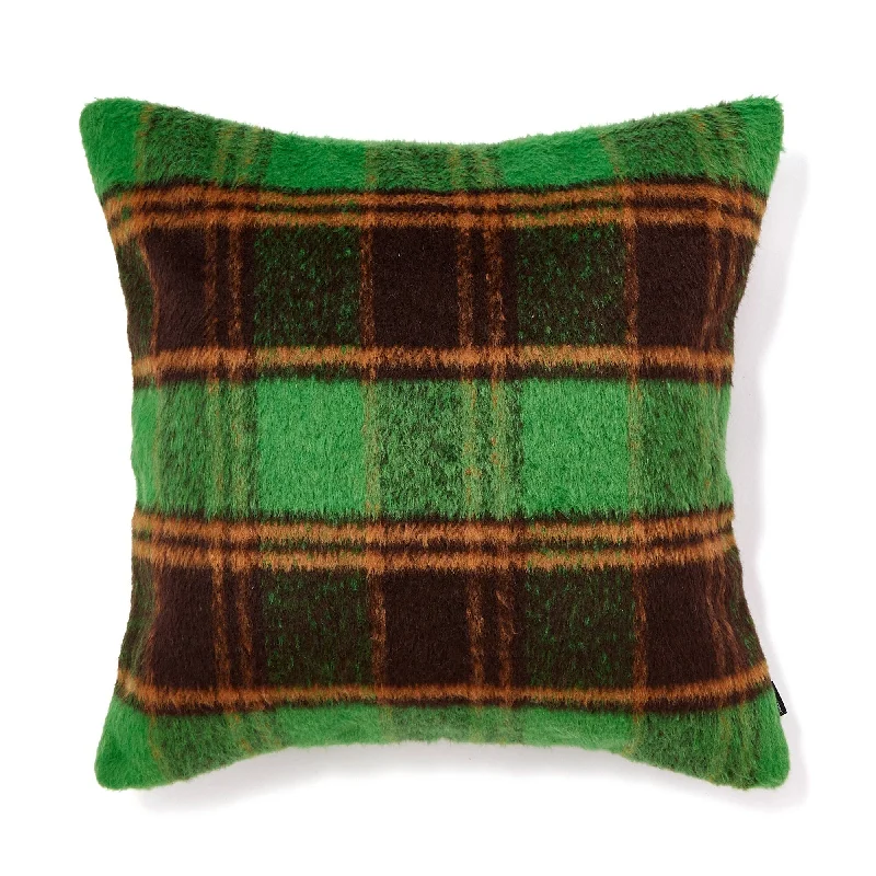 Checked Cushion Cover 450 X 450 Green X Brown