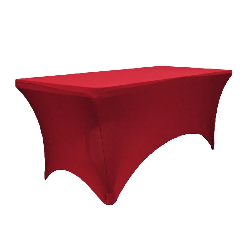 Rectangular 8 FT Spandex Table Cover - Apple Red