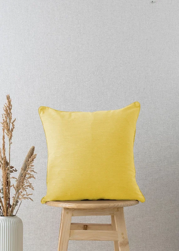 Solid Primrose Yellow 100% cotton plain cushion cover for sofa