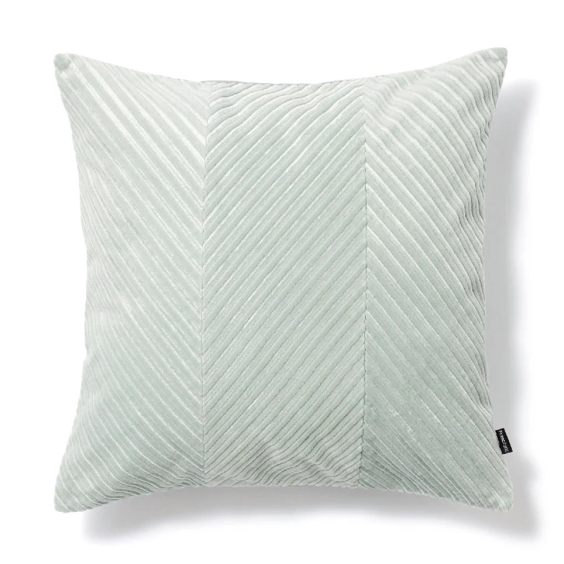 Velvet Zigzag Cushion Cover 450 x 450  Light Blue