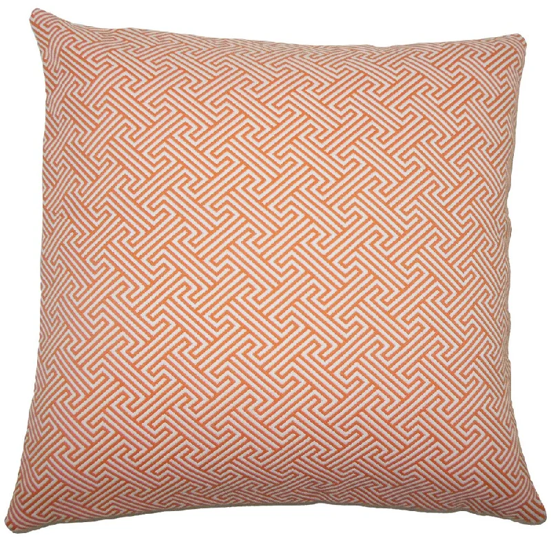 Reijo Geometric Euro Sham Orange - Orange/White