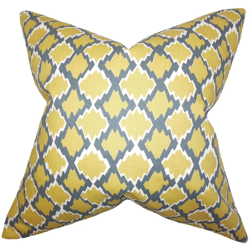 Welcome Geometric Euro Sham Yellow