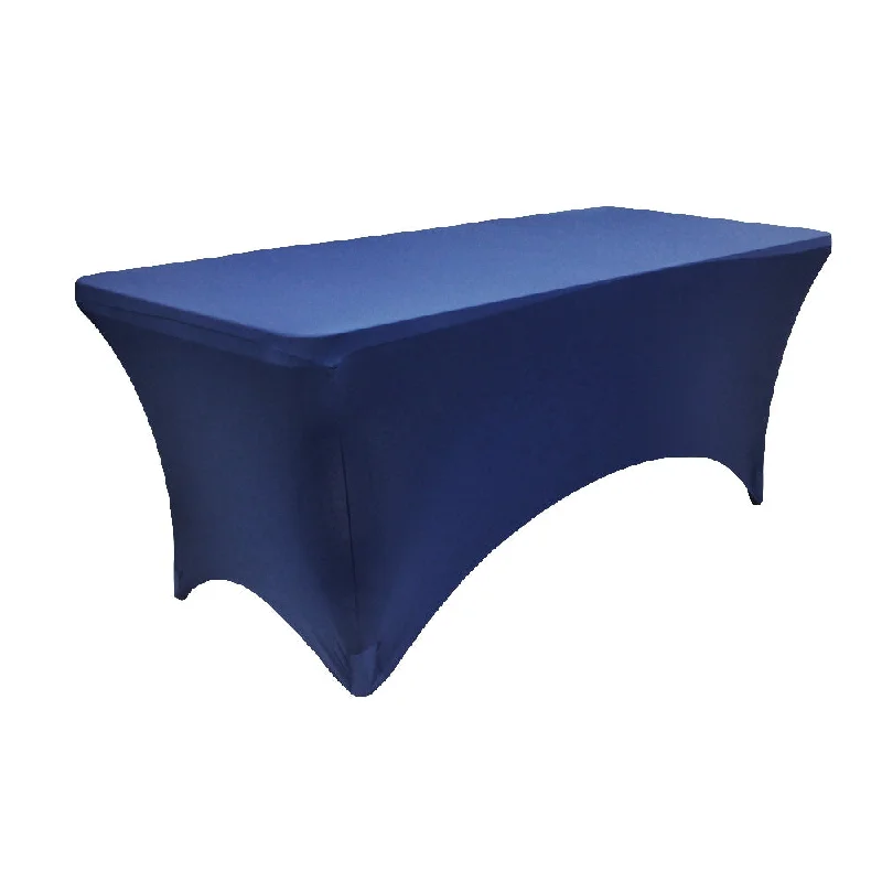 Rectangular 8 FT Spandex Table Cover - Navy Blue