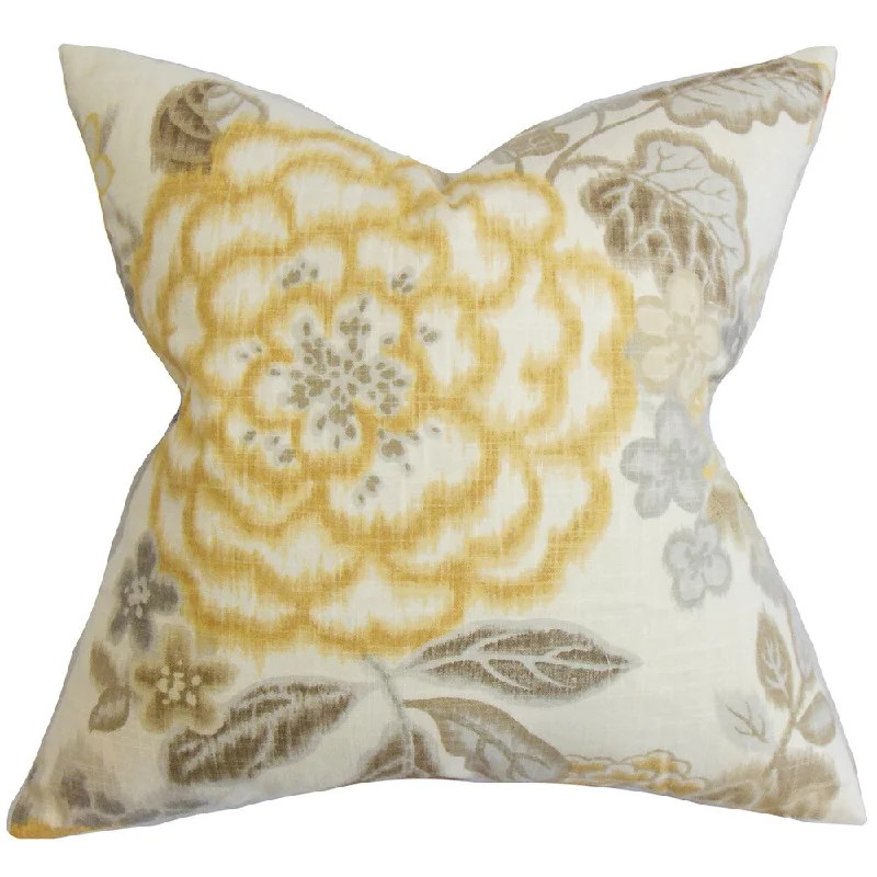 Unai Floral Euro Sham Yellow