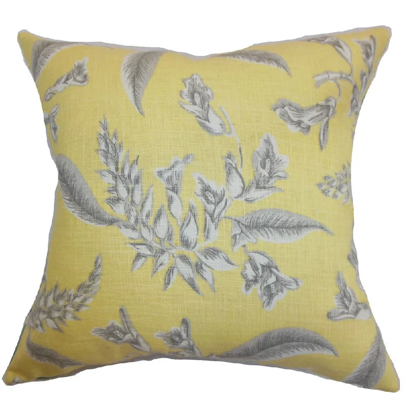 Kaitaia Floral Euro Sham Yellow