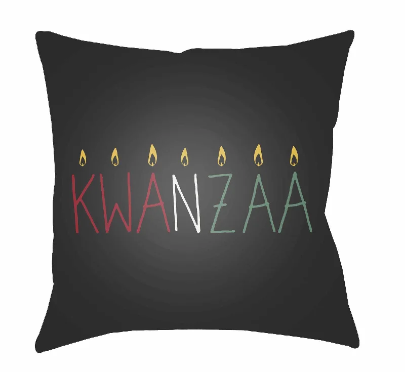 Kwanzaa Black Throw Pillow Cover