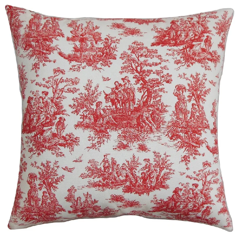 Lalibela Toile Euro Sham Red White