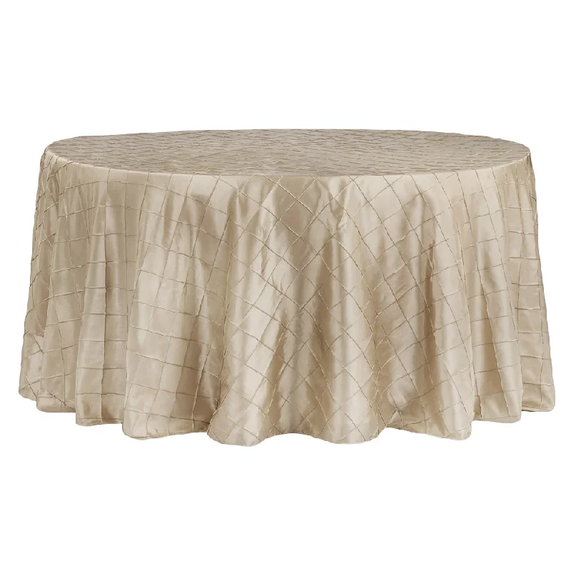 Pintuck 120" Round Tablecloth - Champagne