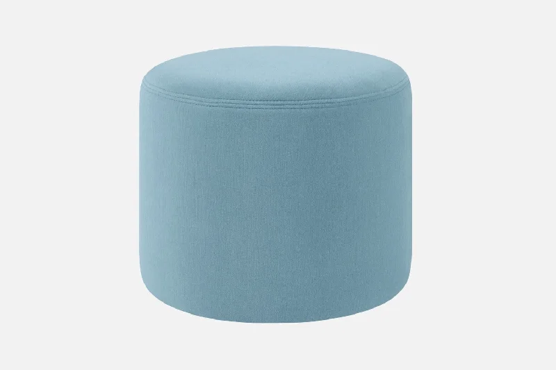 Bon Light Blue Round Pouf