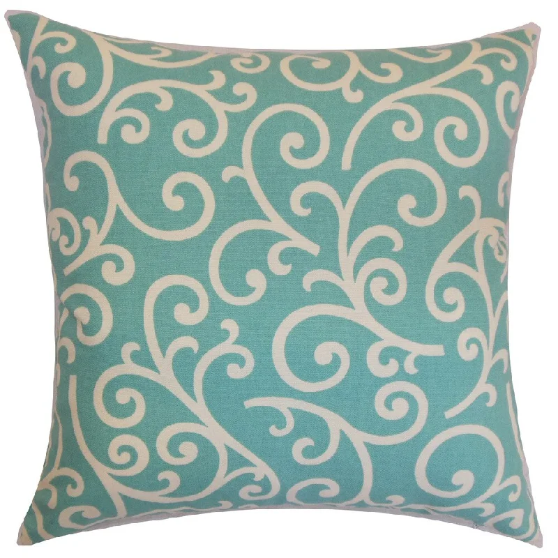 Faya Swirls Euro Sham Aqua